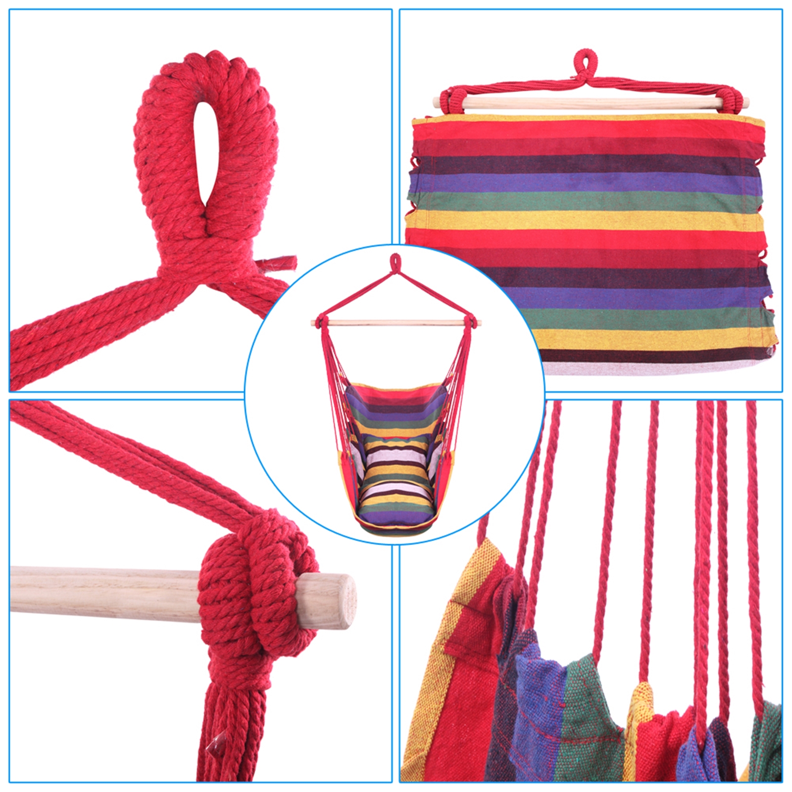 Cotton Weave Hanging Rope Hammock Chair 57
