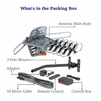 Outdoor TV Antenna Set Including Stand 1 Outdoor TV Antenna with Stand 3