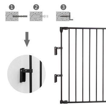 142 Inch Wide Steel Configurable Safety Baby Gate Fireplace Fence 6 Panel Mental Play Yard for ToddlerPetChristmas Tre B086HPXS39 5