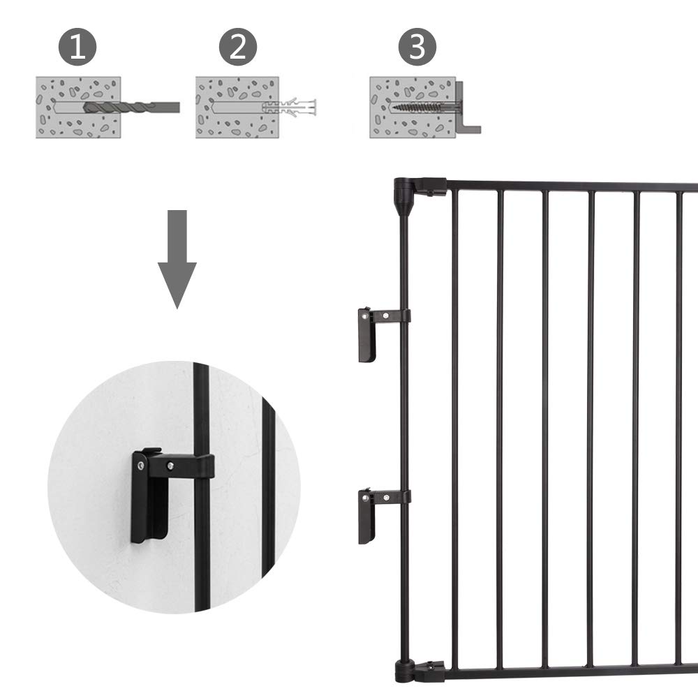 142 Inch Wide Steel Configurable Safety Baby Gate Fireplace Fence 6 Panel Mental Play Yard for ToddlerPetChristmas Tre B086HPXS39 5