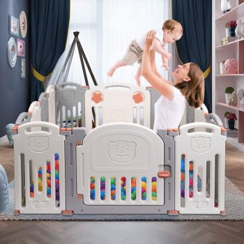 Baby Playpen 14 Panels Foldable Play Yard Kids Fence Activity Center 6 Baby Playpen 14 Panels Foldable Play Yard Kids Fence Activity Center with 200 pcs Pit Balls Indoor Outdoor B086MBXMWN 6