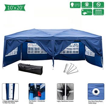 Variation WGT 010 6B of 1021520 Ft Easy Pop up Canopy Waterproof Party Tent Adjustable Height Outdoor Gazebo w 4 R B086ZCLHQD 326