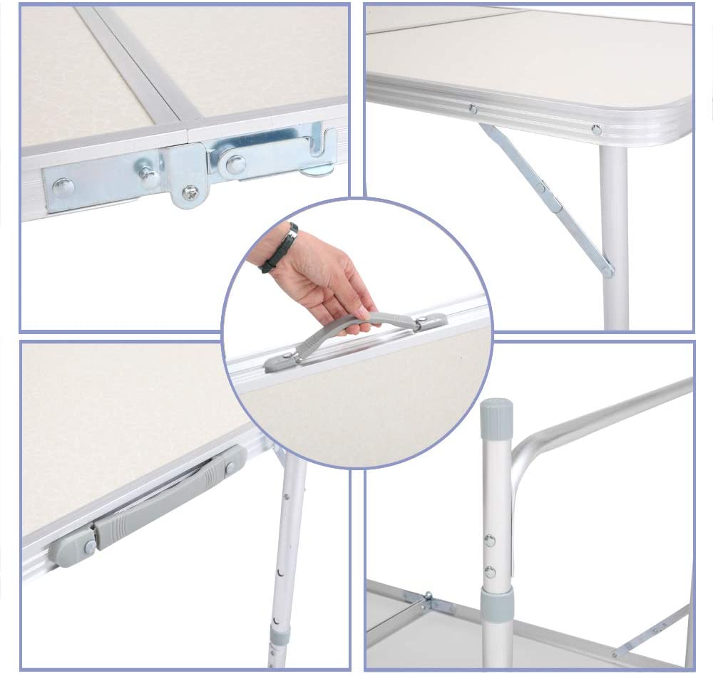 WEI-GLOBAL-Aluminum-Folding-Table-Multipurpose-Picnic-Camping-Table-Portable-and-Adjustable-Rectangle-Table-for-Party-B088BL21NB-4 WEI GLOBAL Aluminum Folding Table Multipurpose Picnic Camping Table Portable and Adjustable Rectangle Table for Party B088BL21NB 4