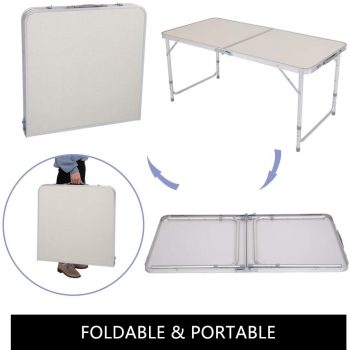 Aluminum Folding Table Multipurpose Picnic Camping Table 5 WEI GLOBAL Aluminum Folding Table Multipurpose Picnic Camping Table Portable and Adjustable Rectangle Table for Party B088BL21NB 5