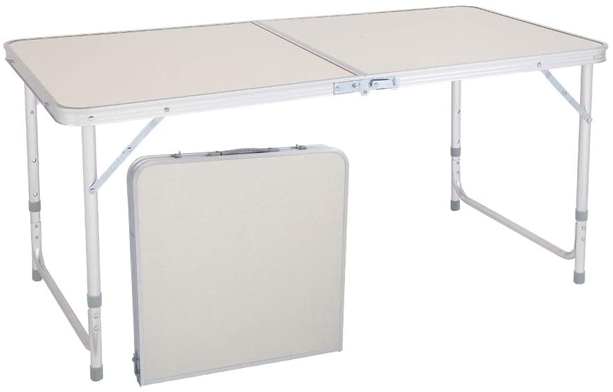 WEI-GLOBAL-Aluminum-Folding-Table-Multipurpose-Picnic-Camping-Table-Portable-and-Adjustable-Rectangle-Table-for-Party-B088BL21NB WEI GLOBAL Aluminum Folding Table Multipurpose Picnic Camping Table Portable and Adjustable Rectangle Table for Party B088BL21NB